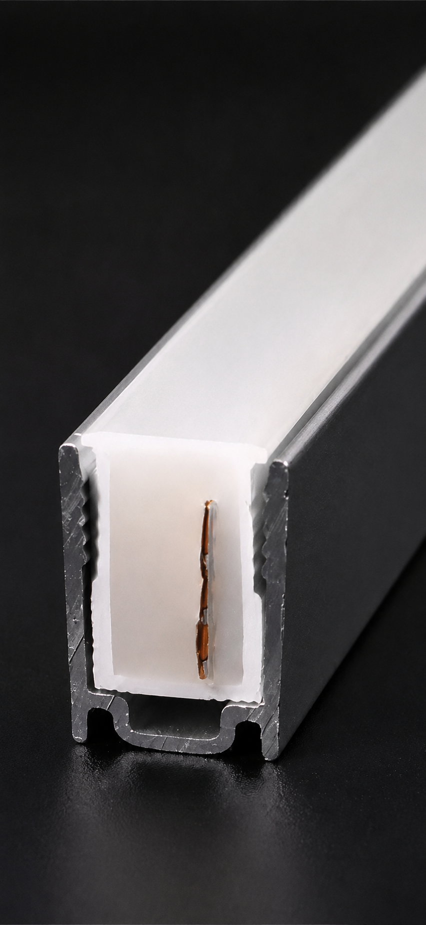 Cross-section of the Zylo neon-flex profile, 6mm wide by 12mm high